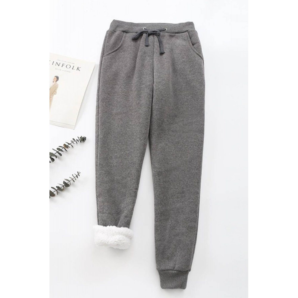 Dark Grey Athletic Sherpa Jogger Sweatpants Dark Grey Athletic Sherpa Jogger Sweatpants