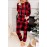 Red Plaid Pocket Drawstring Christmas Hooded Lounge Sets